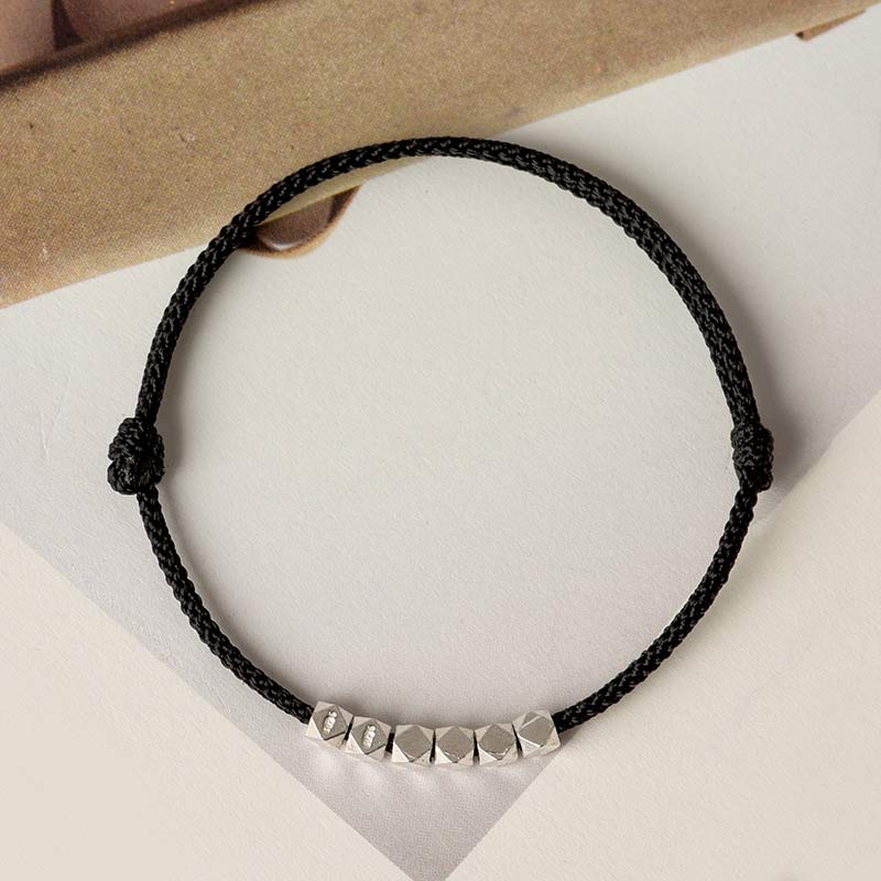 925 Sterling Silber Rote Schnur geflochtenes Armband Fußkettchen zum Schutz