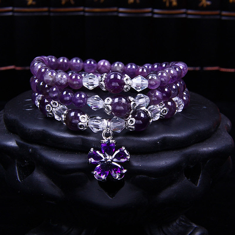 6mm Amethyst Healing Bracelet for Spiritual Balance