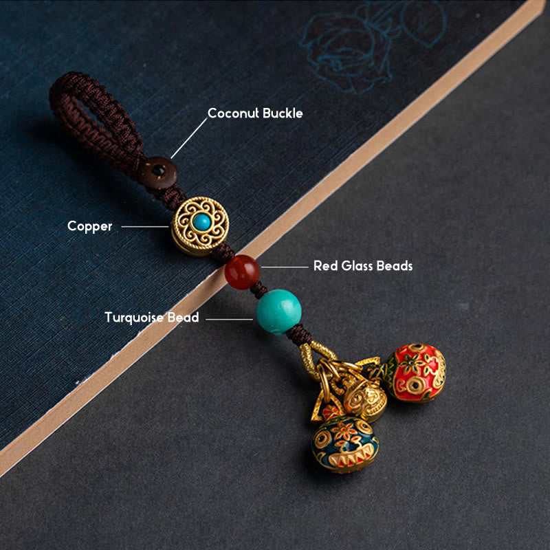 Gold Schluckendes Tier Familie Glück Schlüsselanhänger für spirituellen Reichtum