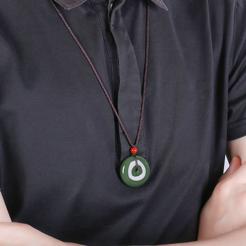 24–28 mm runde Jade-Wohlstandskette für Überfluss