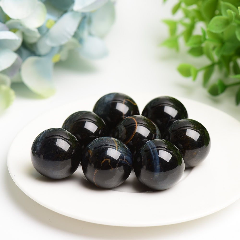 23 mm blaue Tigerauge-Heilkristallkugel