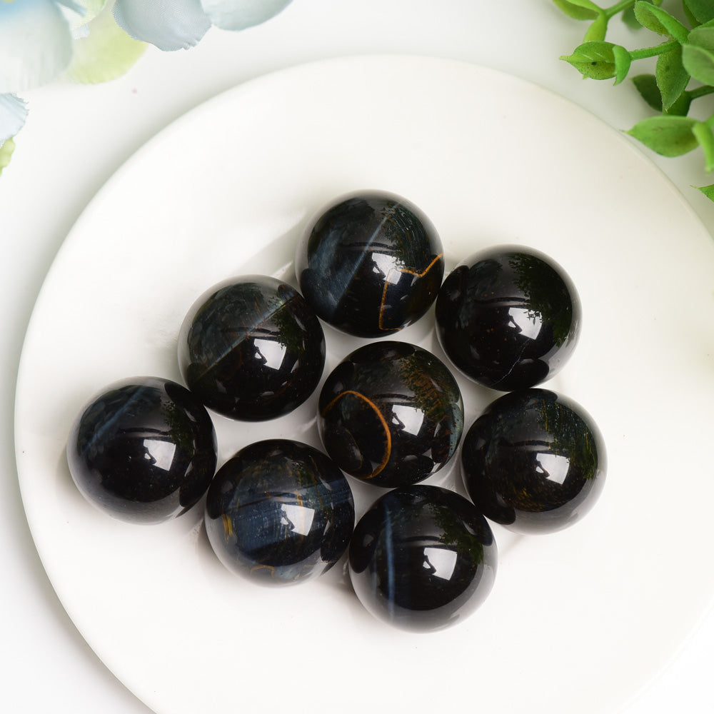 23 mm blaue Tigerauge-Heilkristallkugel