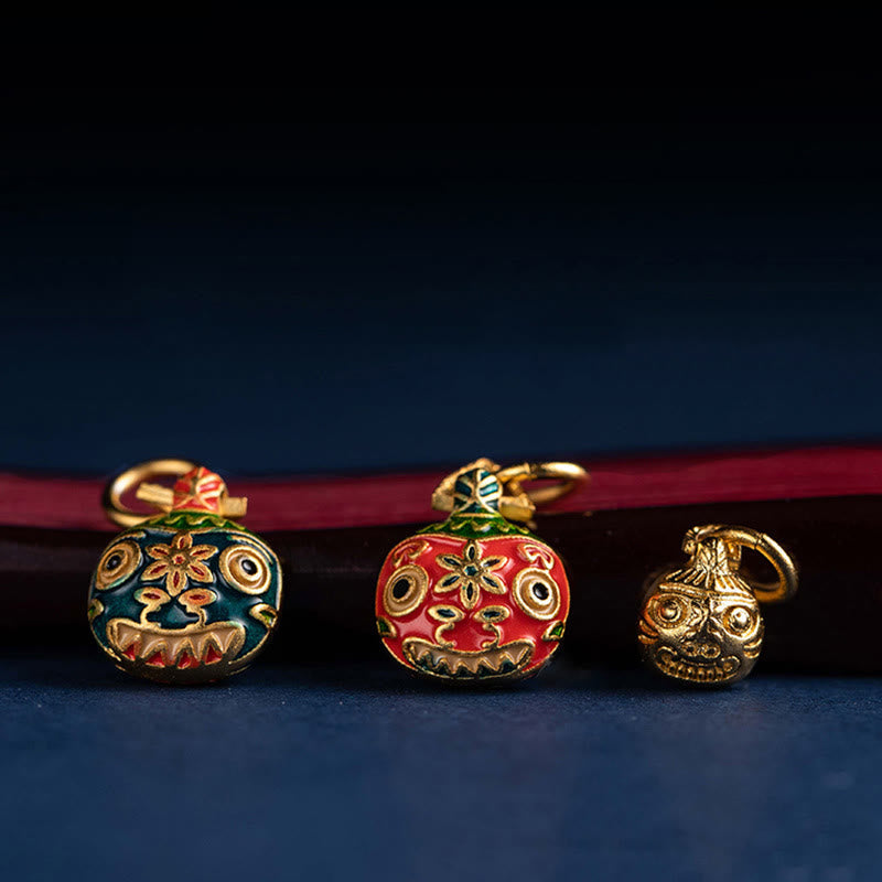 Gold Schluckendes Tier Familie Glück Schlüsselanhänger für spirituellen Reichtum