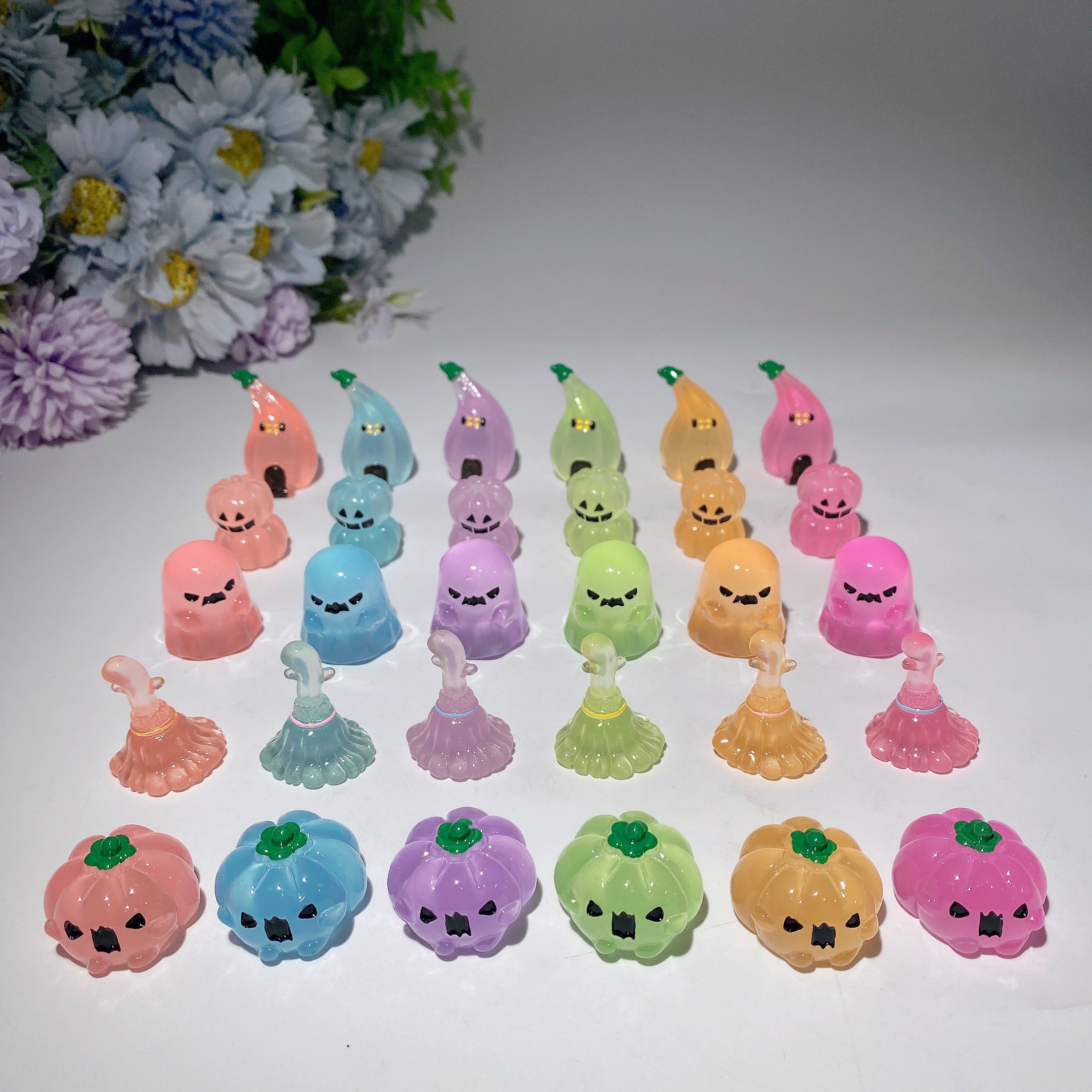 25–35 mm leuchtendes Halloween-Kristallfiguren-Set