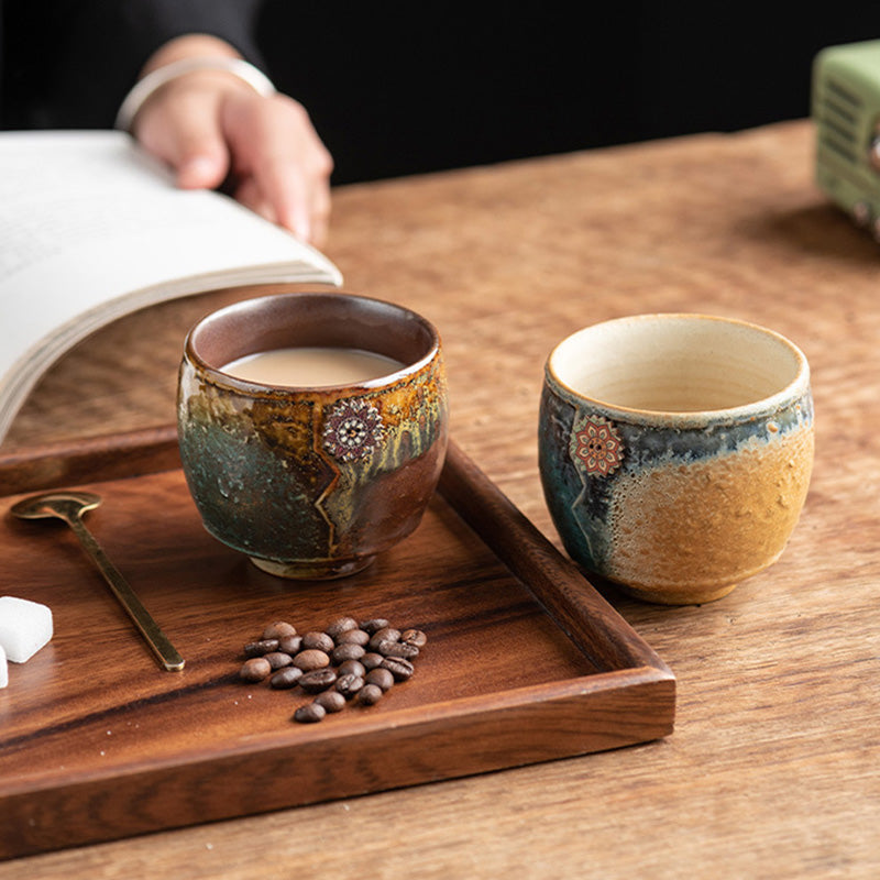 250 ml Sonnenblumen-Kiln-Change-Keramik-Zen-Kaffeetasse