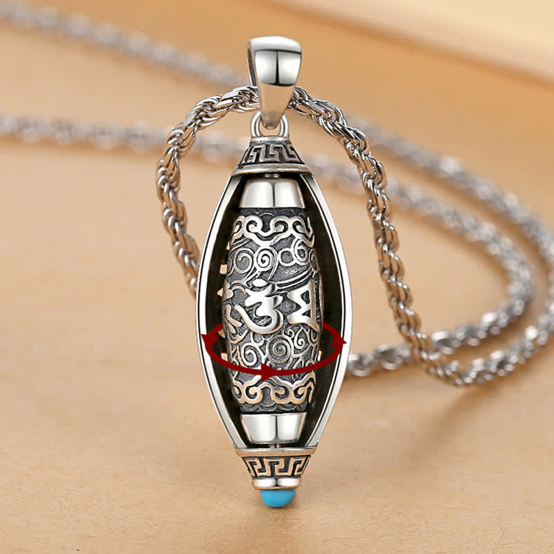 Om Mani Padme Hum Rotatable Protection Necklace Copper