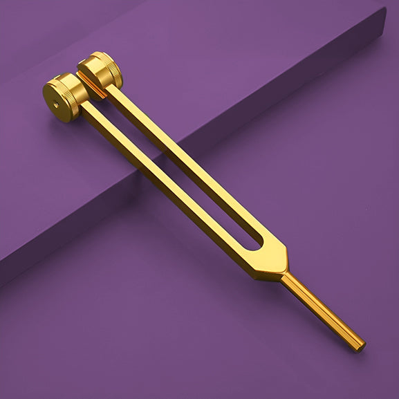 Golden 256 Hz Tuning Fork for Healing Therapy - Body Harmony with weighted head