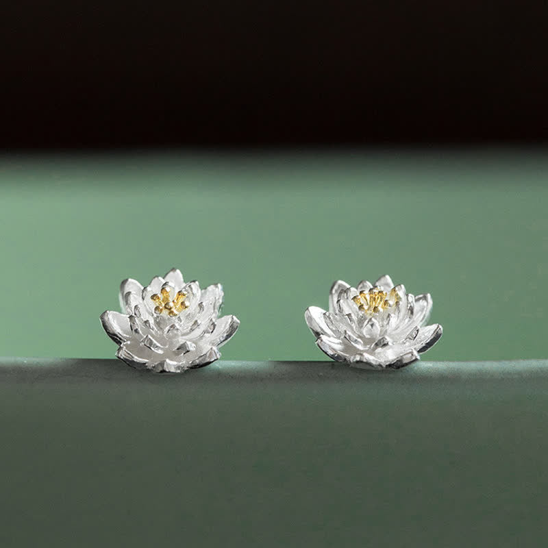 Sterling Silver Lotus Earrings for Balance & Enlightenment