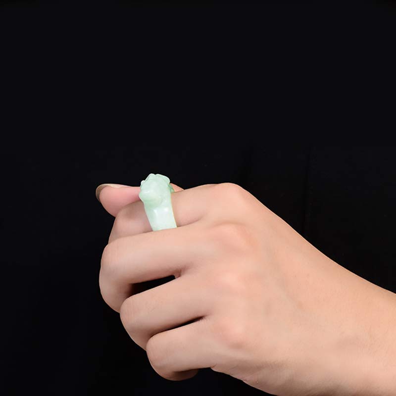 Jade Fengshui Reichtum PiXiu Glücksring für Wohlstand