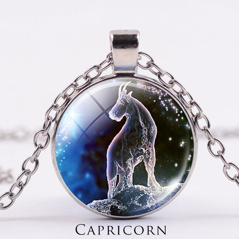 Titanium Steel Zodiac Necklace | 12 Constellations Protection
