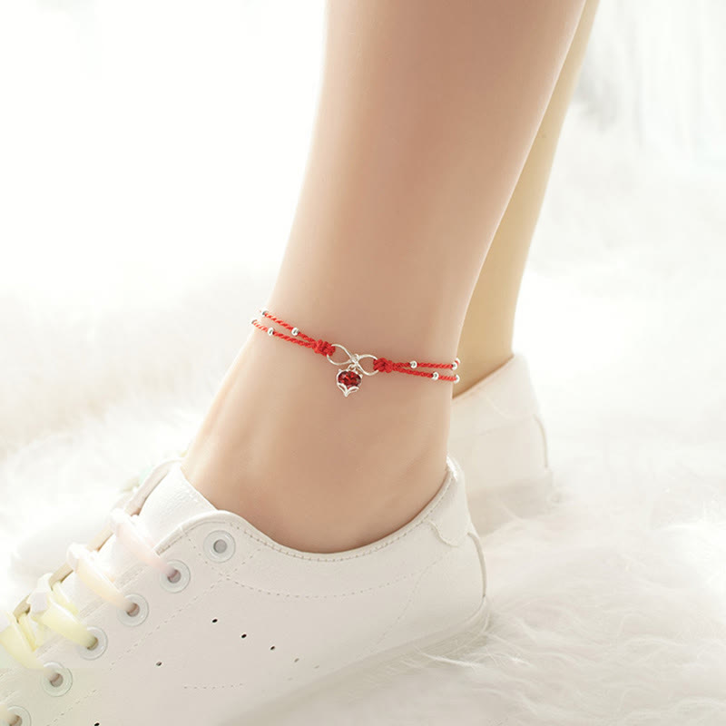 Love Heart Infinity Red String Spiritual Anklet for Protection