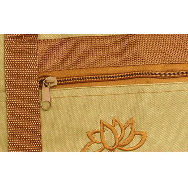 Spirituelle Canvas-Tragetasche mit Lotus-Stickmuster