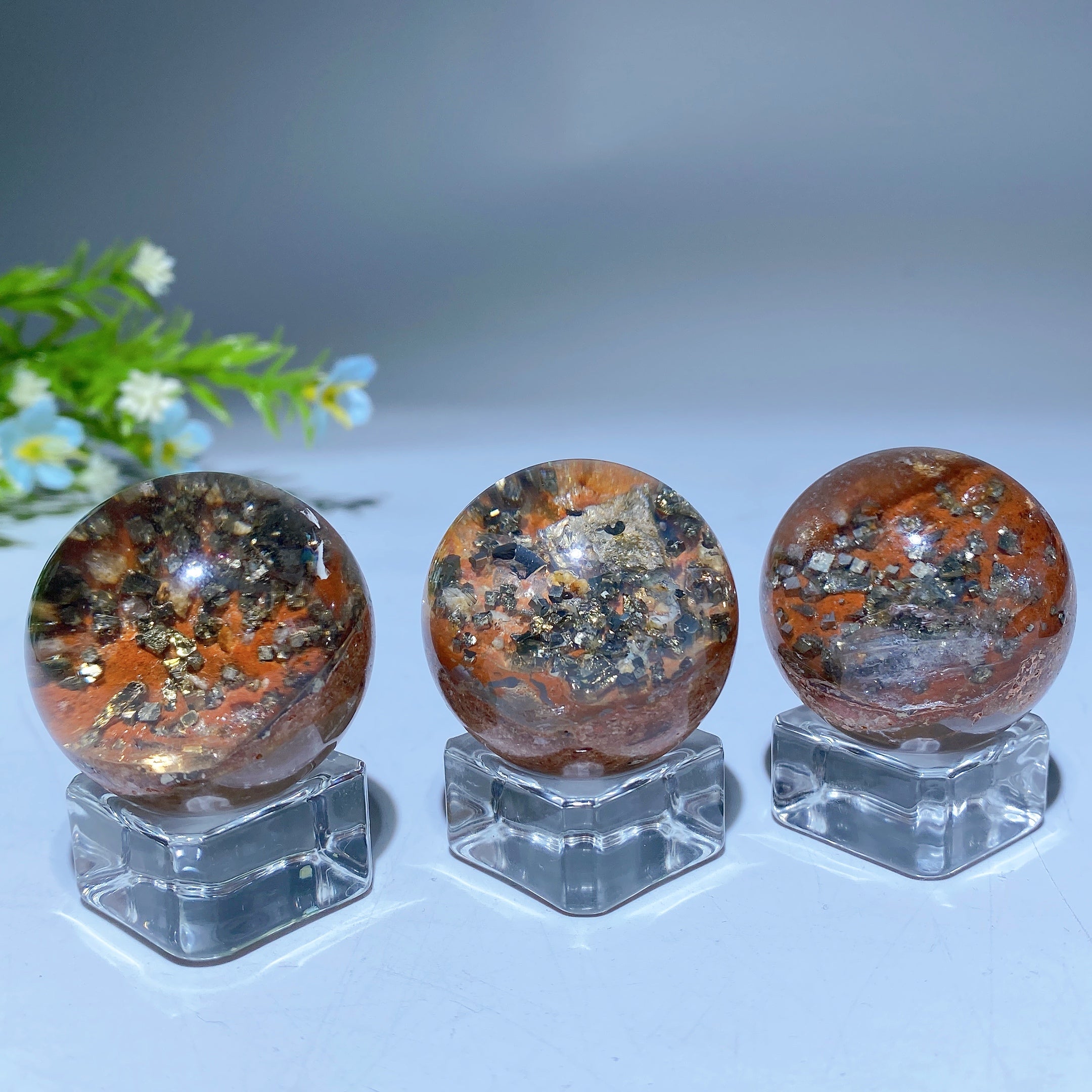 28–50 mm Pyrit-Quarzkristallkugel zur Heilung