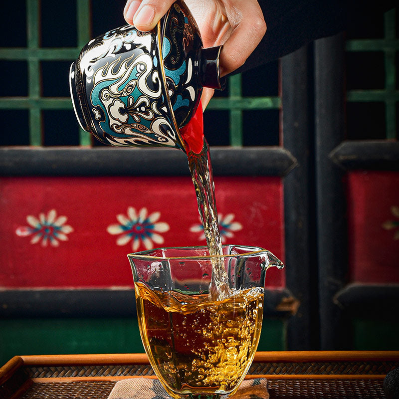 Peking-Oper-Maske Keramik-Gaiwan-Teetasse 125 ml Set