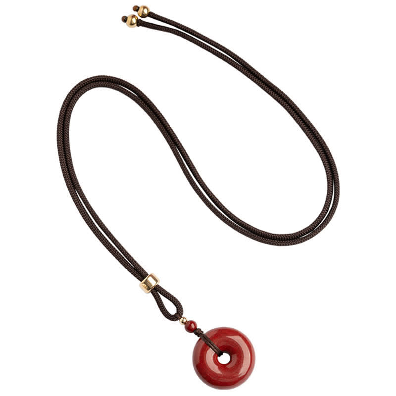 Peace Buckle Zinnober Halskette | Ruhesegen Anhänger