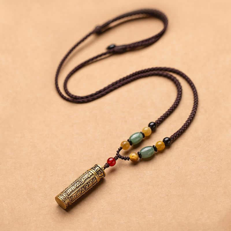 Om Mani Padme Hum Protection Necklace | Copper & Bodhi Seed