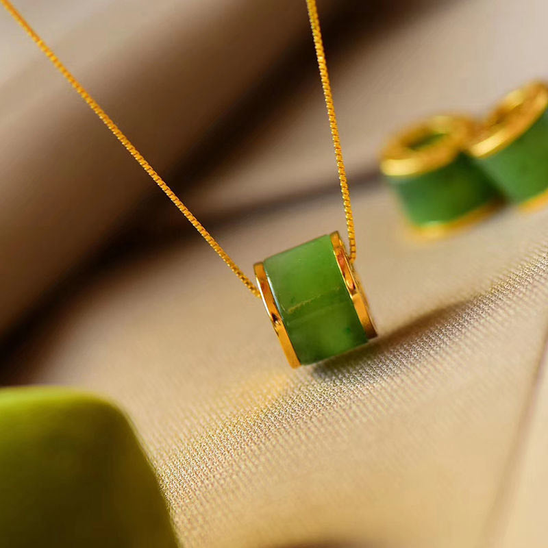 45 cm Cyan Jade Glückskette Anhänger für Erfolg