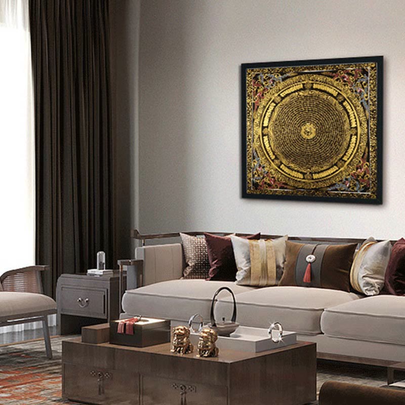 29,5 Zoll tibetische Thangka, handbemalte Wanddekoration aus Stoff