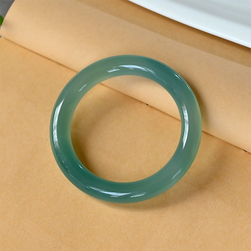9 mm grüner Chalcedon-Armreif mit Stärke