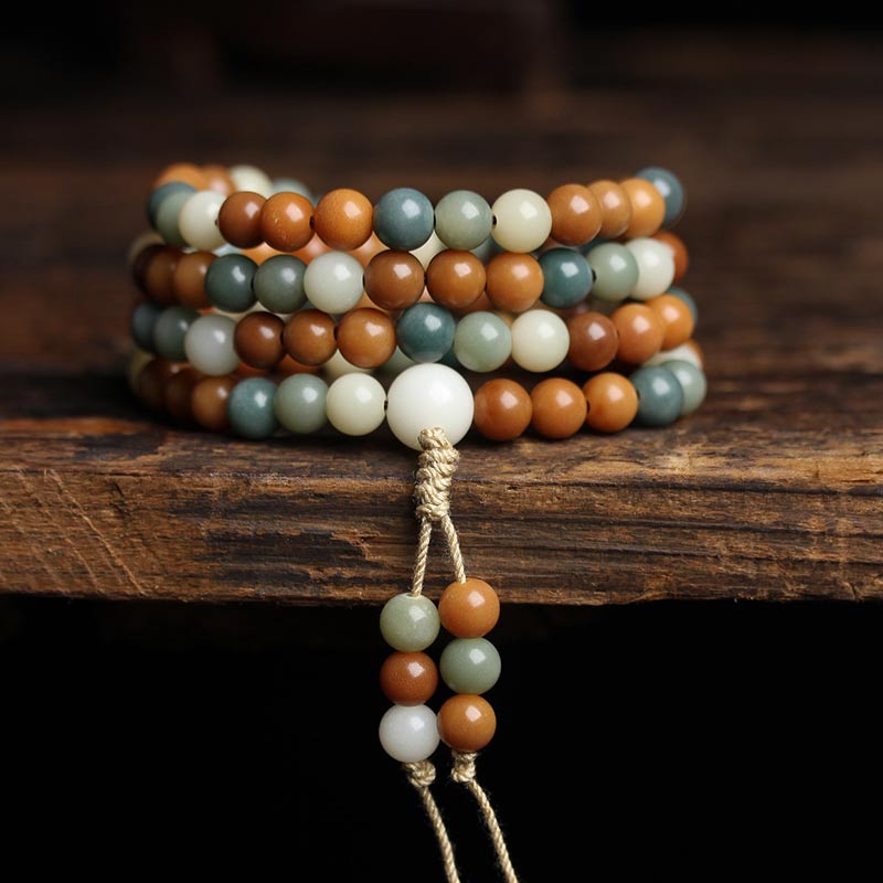 8 mm Bodhi Seed Harmony Wisdom Mala Armband