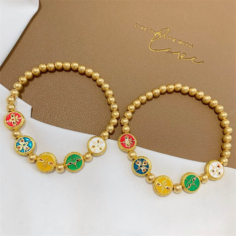 Copper Wealth Bracelet with Five Tibetan Gods | Prosperity Luck