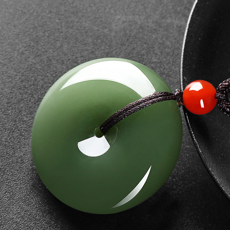 24–28 mm runde Jade-Wohlstandskette für Überfluss