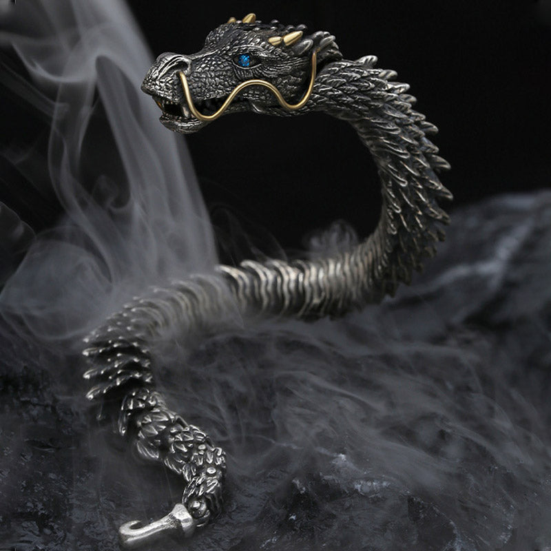 Nordischer Drache, handgefertigtes Glücks- und Schutzkettenarmband