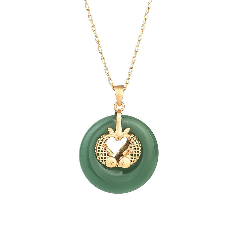 Cyan Jade Koi Fisch Glückskette für Erfolg & Harmonie