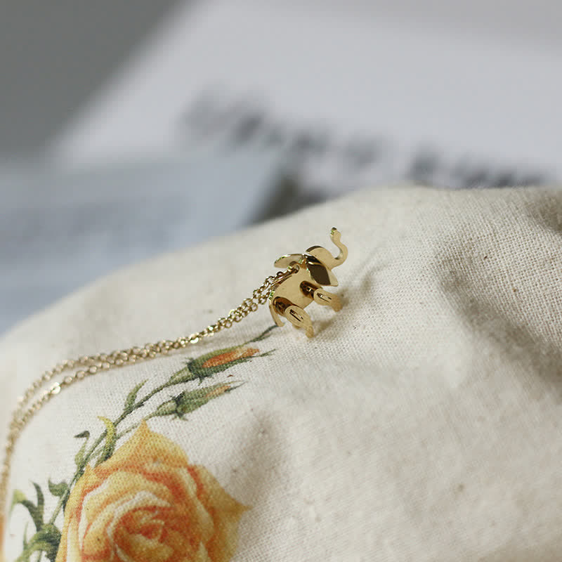 Elefanten-Glückskette aus Titanstahl für Stärke und Weisheit