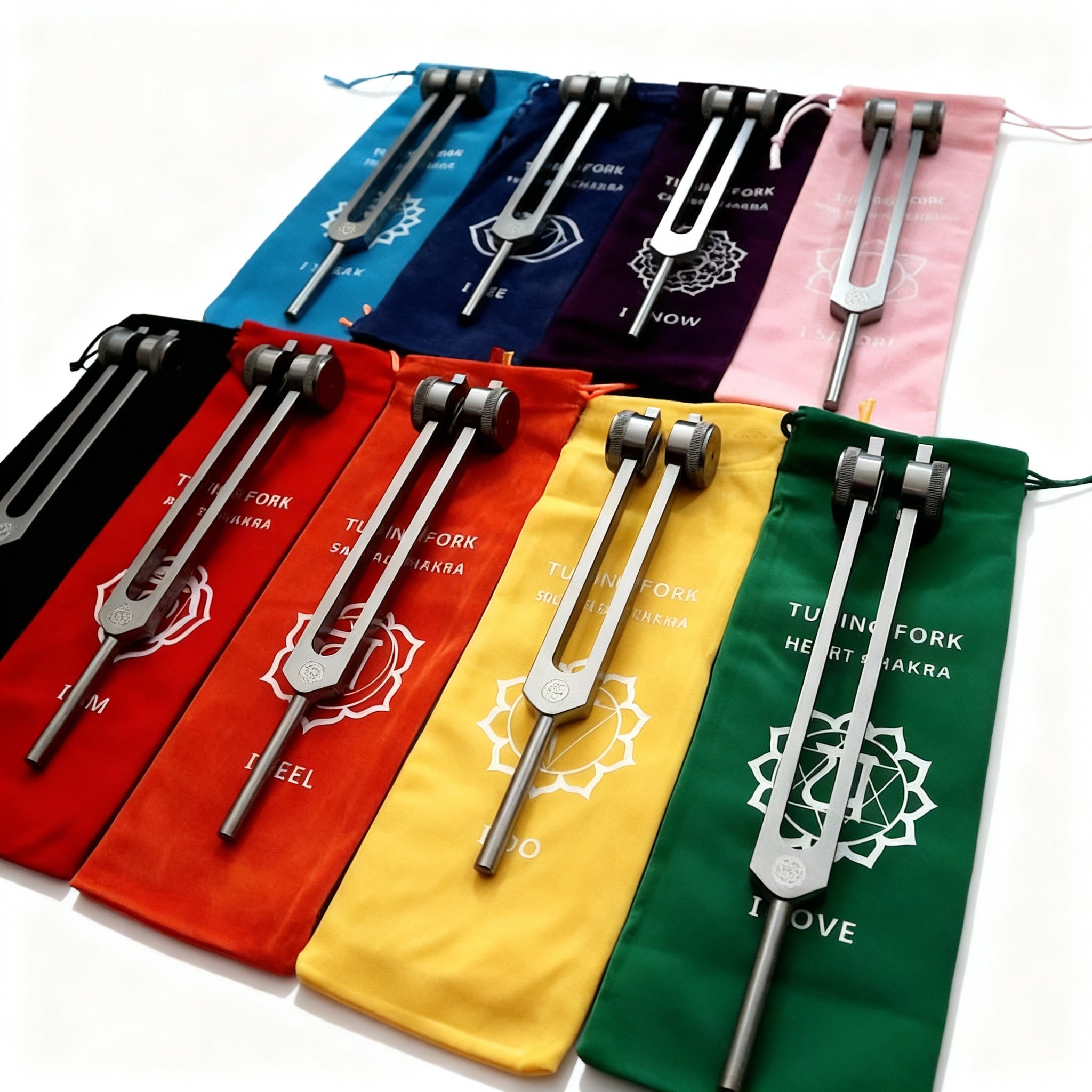 Solfeggio Stimmgabel-Set – 9-teiliges Chakra-Stimmgabel-Set zur Heilung – 0,25