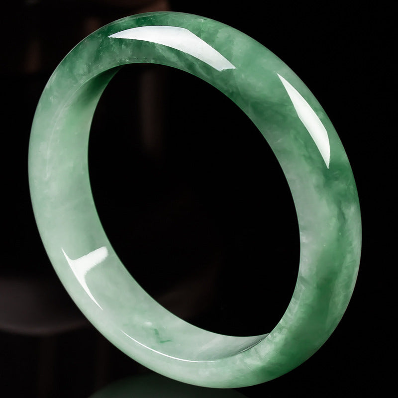 55 mm Armreif aus natürlicher Jade mit Glückssegen