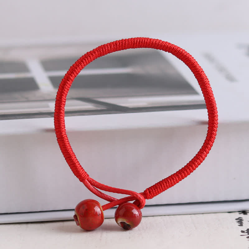 Verstellbares FengShui-Armband mit roter Schnur für Glück und Schutz