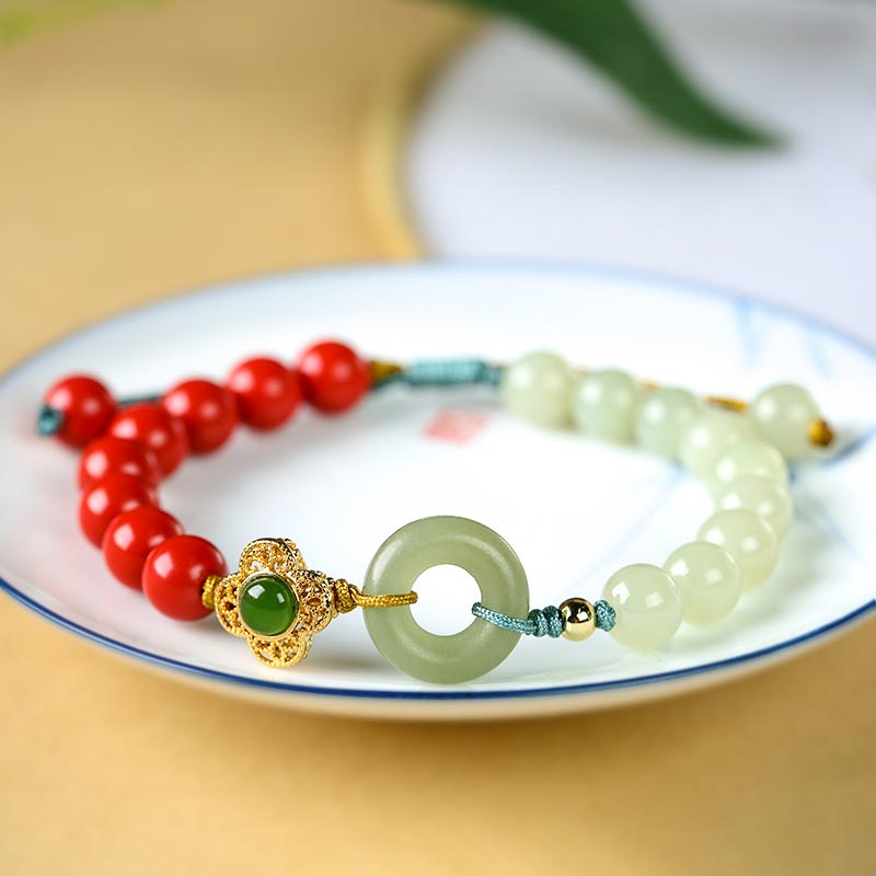 8mm Cinnabar Jade Blessing Bracelet for Prosperity & Calm