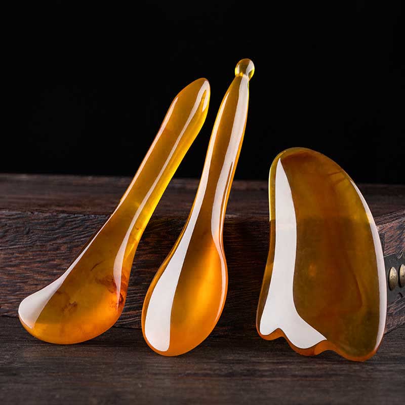 Gua Sha-Ganzkörpermassage-Werkzeugset aus Harz für die Gesichtspflege