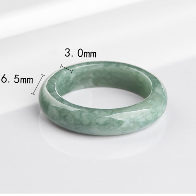 Jade-Reichtum-Heilring | Naturstein 6,5 mm Breite