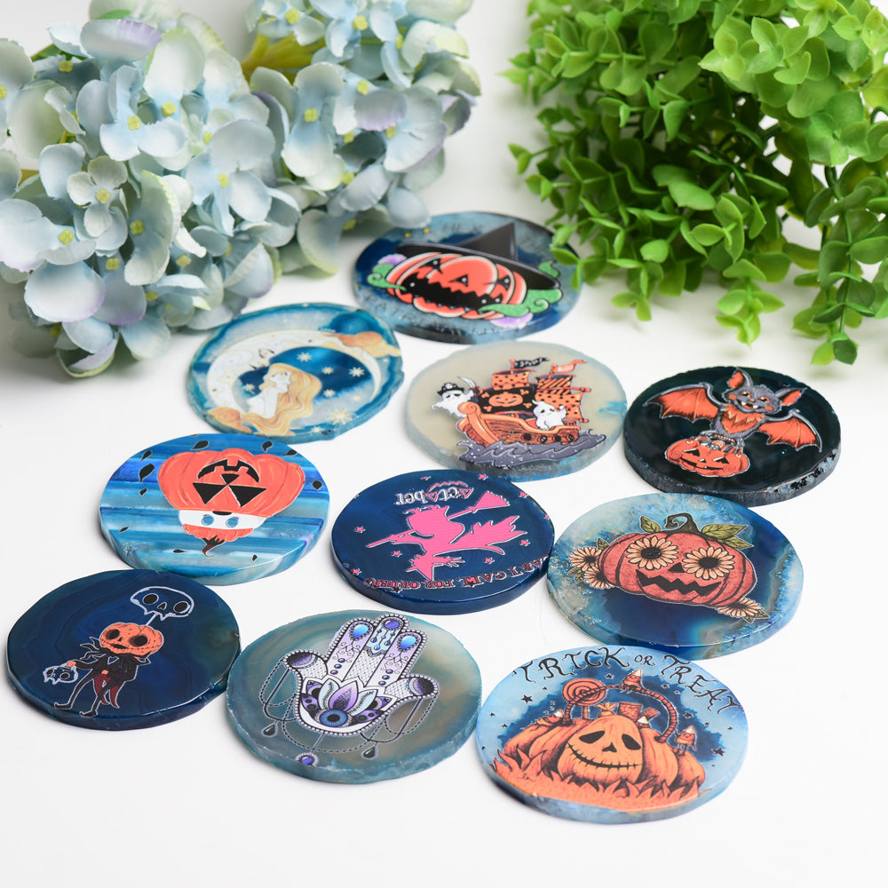 3,0–3,5 Zoll Achat-Halloween-Kristallplatte zur Heilung