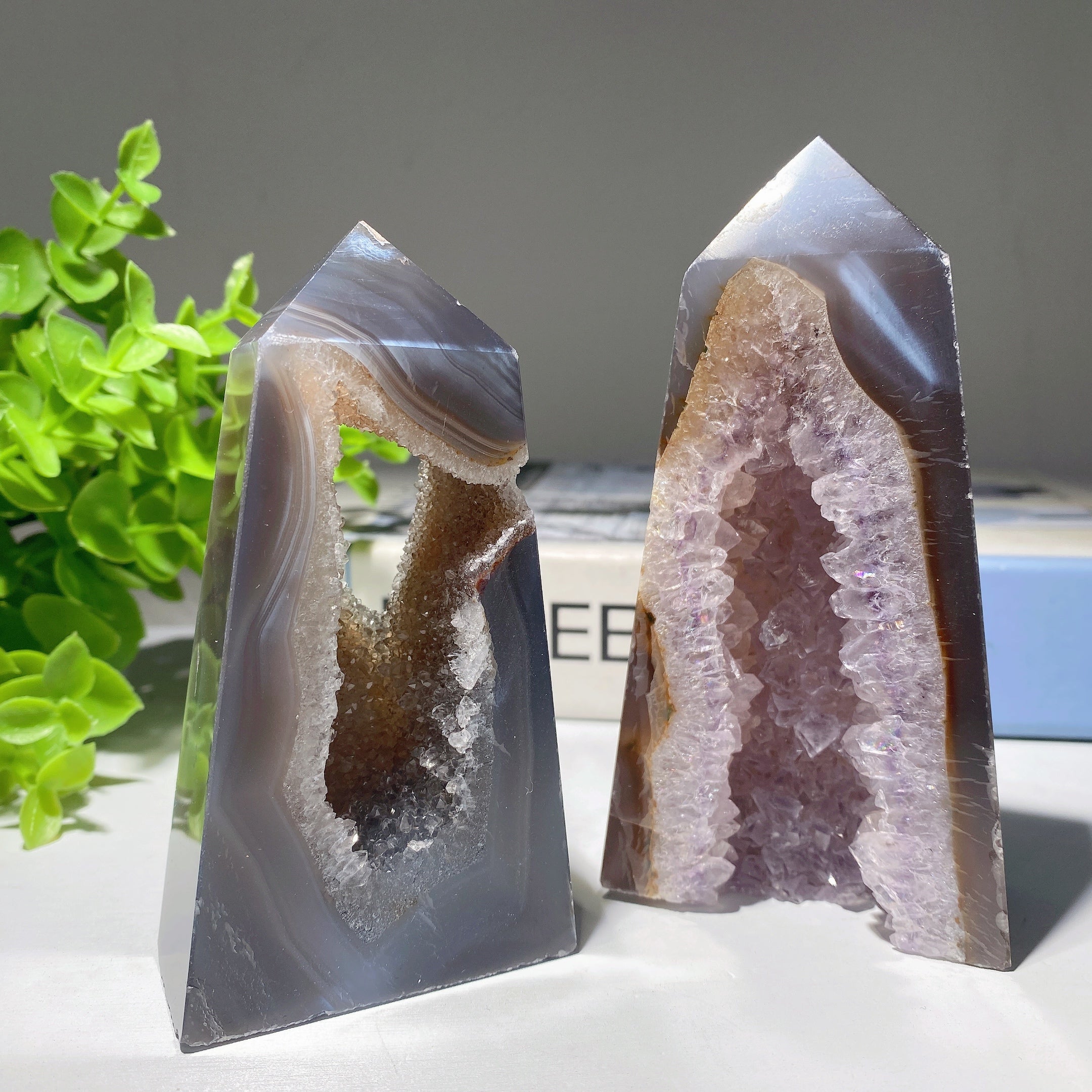 3,0-8,0" Druzy Achat Amethyst Heilkristallturm