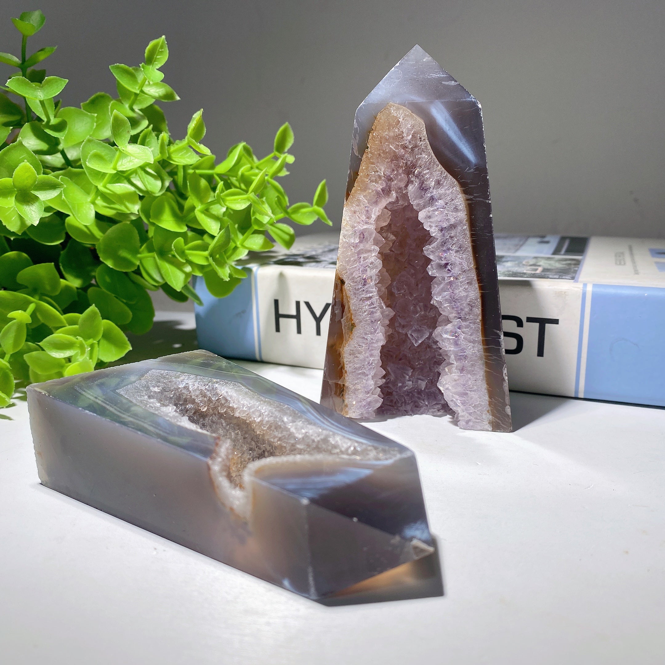 3,0-8,0" Druzy Achat Amethyst Heilkristallturm