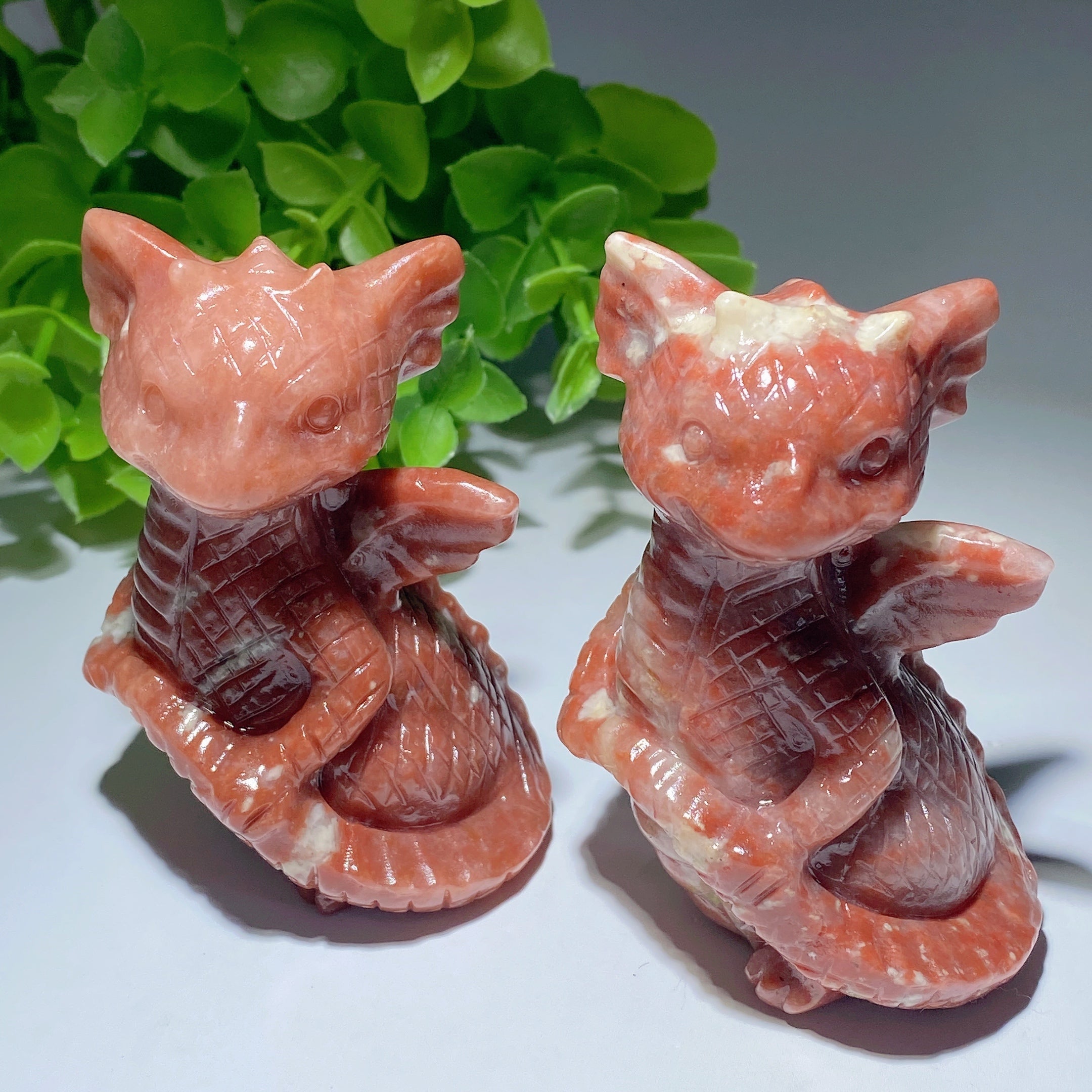 3,0 Zoll Jade-Drachen-Schnitzskulptur für Feng Shui