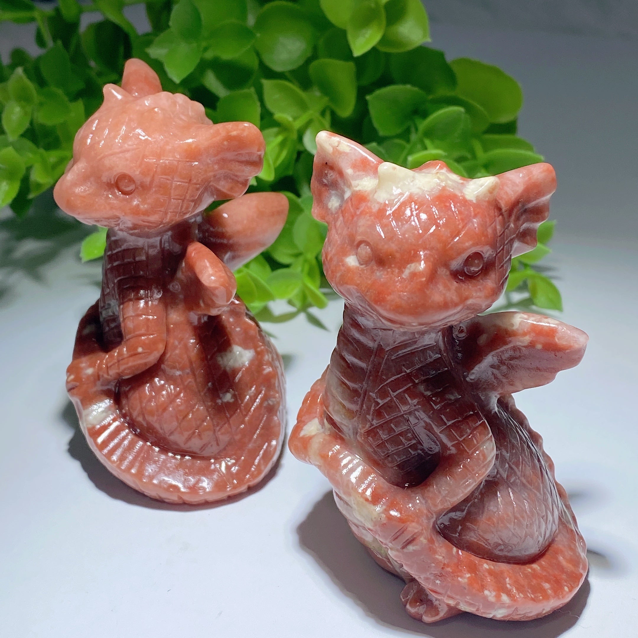 3,0 Zoll Jade-Drachen-Schnitzskulptur für Feng Shui