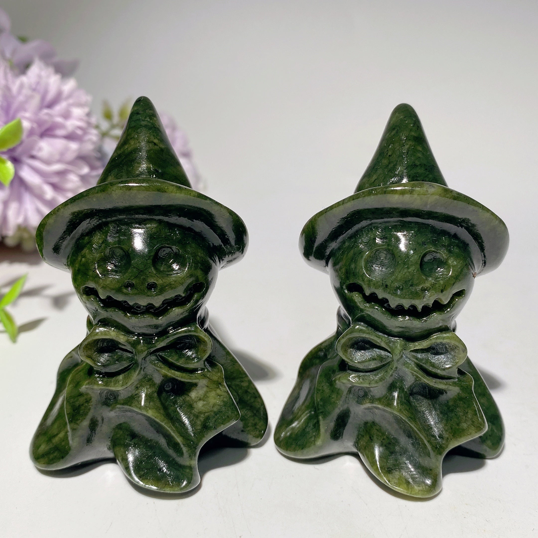 3,1" Serpentine Wizard Hat Ghost Crystal Figur