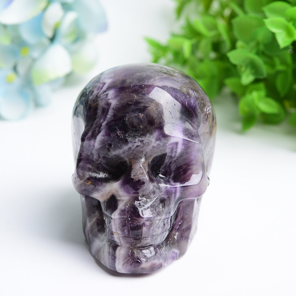 3,2" Traum-Amethyst-Kristallschädel-Schnitzerei zur Heilung