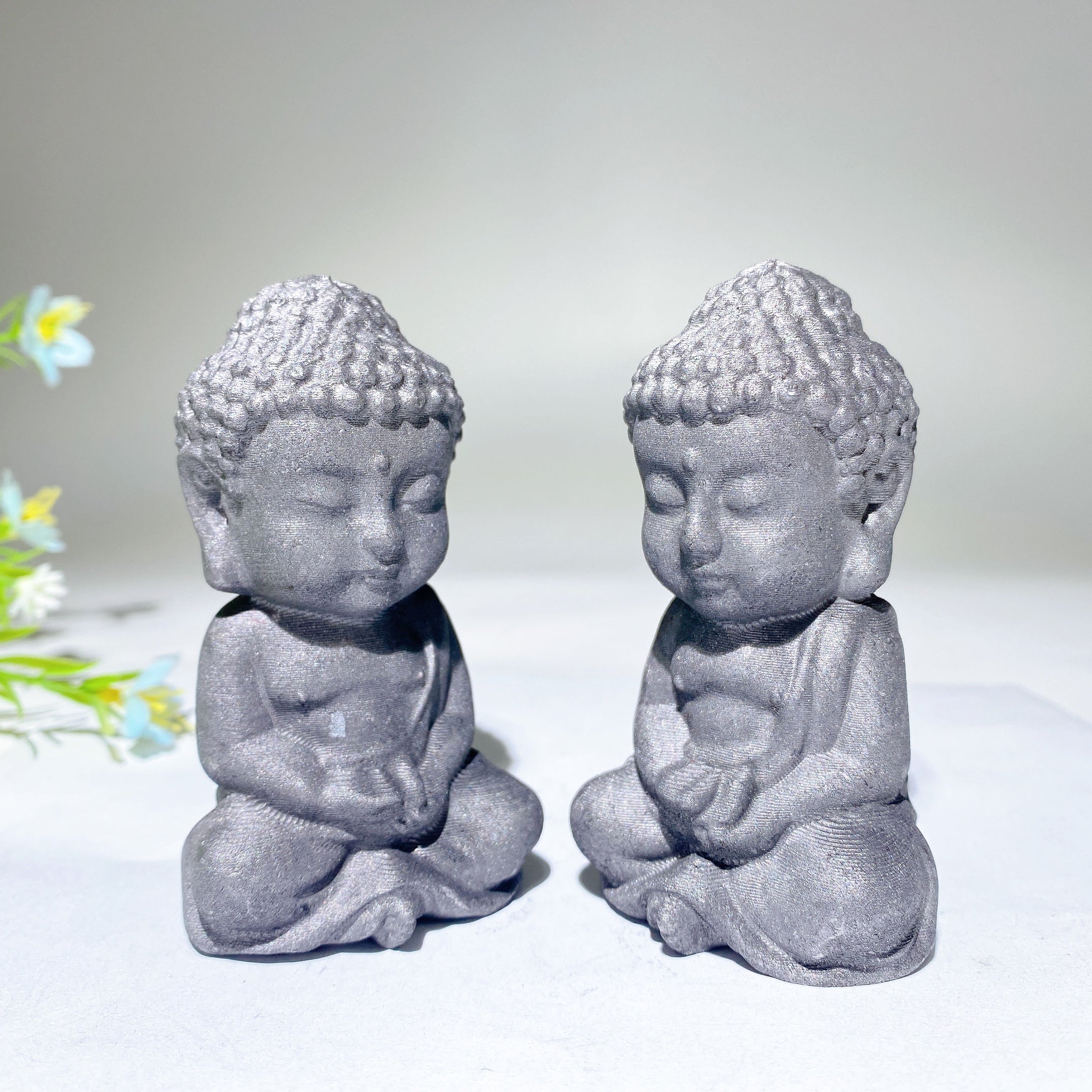 3.2 inch Schungite Buddha Statue for Meditation Healing