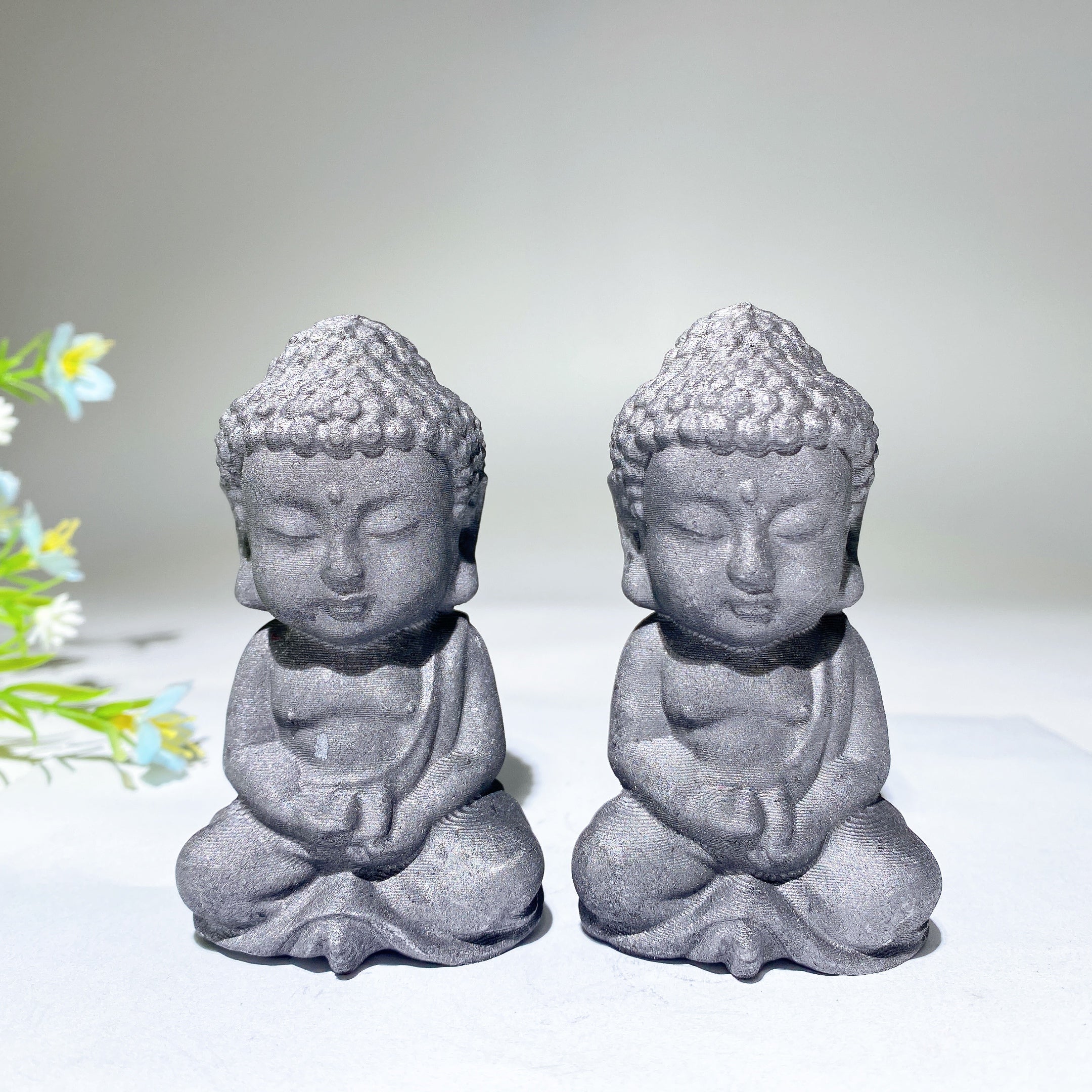3.2 inch Schungite Buddha Statue for Meditation Healing