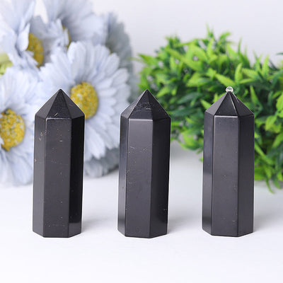 3,2 Zoll großer Shungit-Heilkristallturm für Aura-Balance