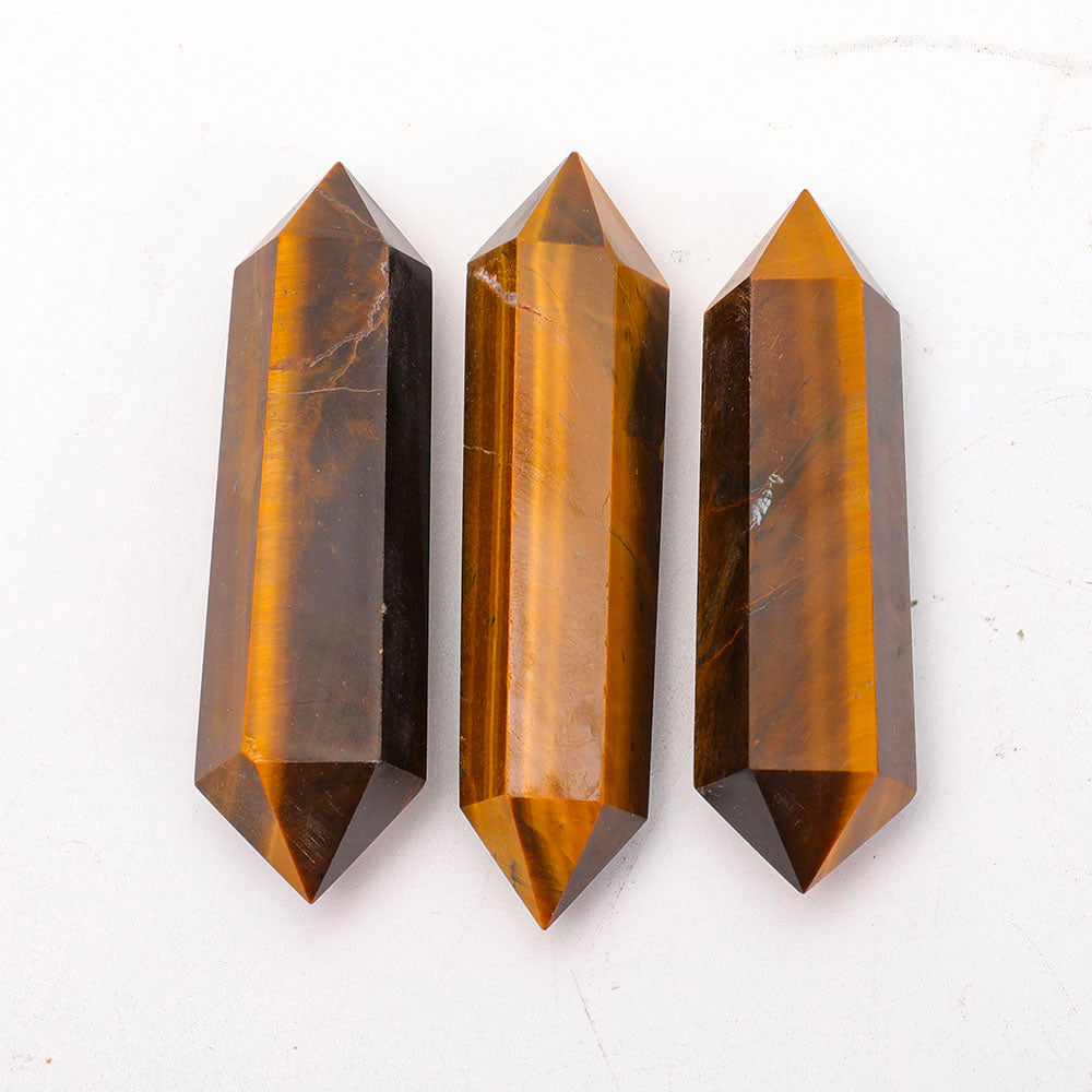 3,3"-3,6" Tigerauge Doppelendkristallspitzen