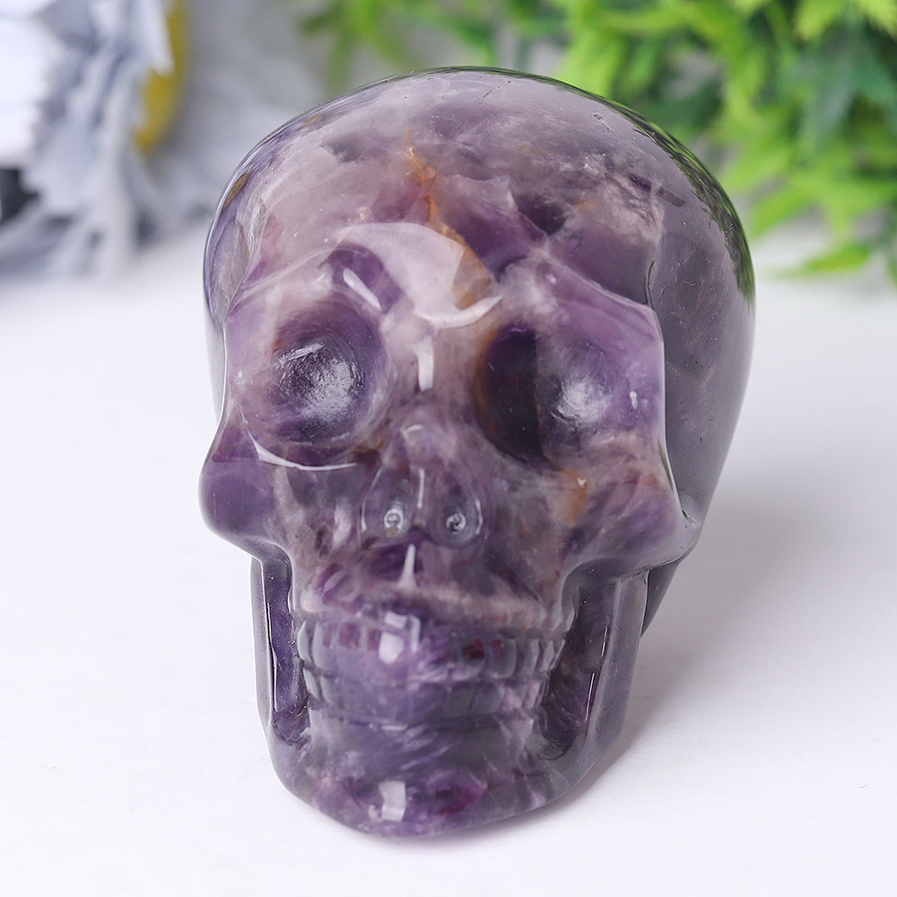 3,4 Zoll Amethyst Kristallschädel-Schnitzerei zur Heilung