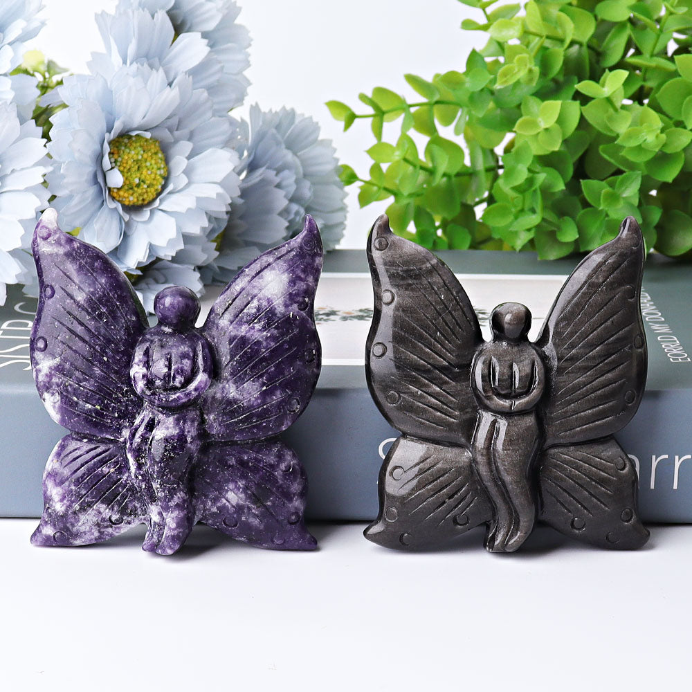 3,45 Zoll goldene Obsidian-Feenschnitzerei