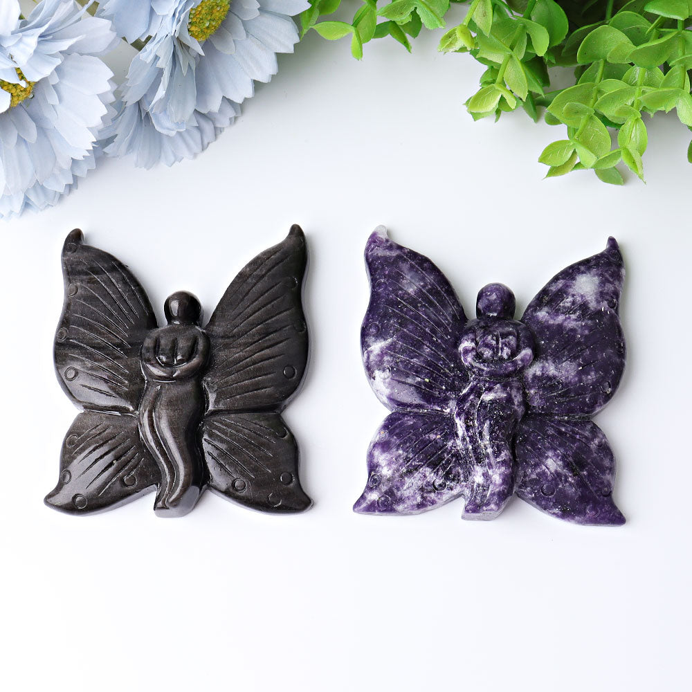 3,45 Zoll goldene Obsidian-Feenschnitzerei