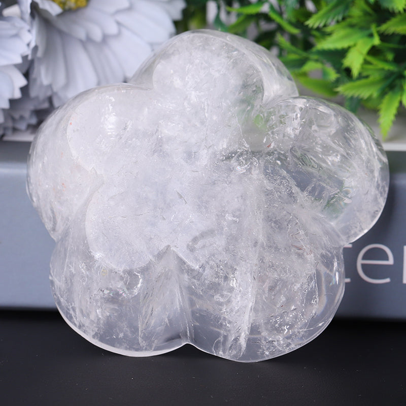 3,5 bis 4 Zoll klarer Quarz-Blumenform-Schale-Kristall